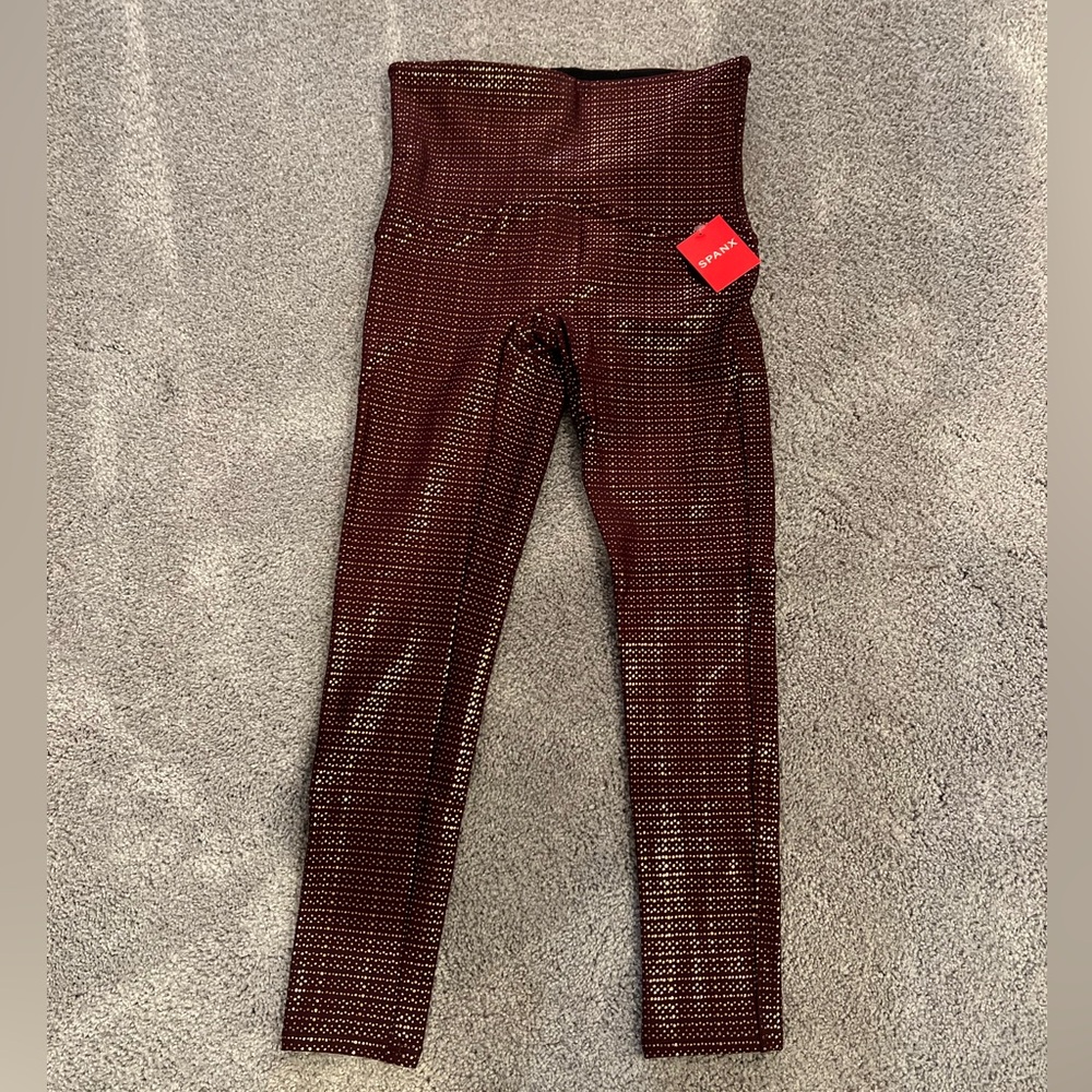 Spanx 7/8 leggings, metallic mist